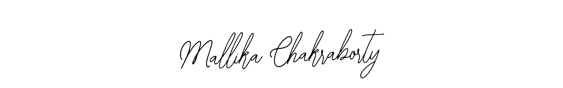 How to make Mallika Chakraborty name signature. Use Bearetta-2O07w style for creating short signs online. This is the latest handwritten sign. Mallika Chakraborty signature style 12 images and pictures png