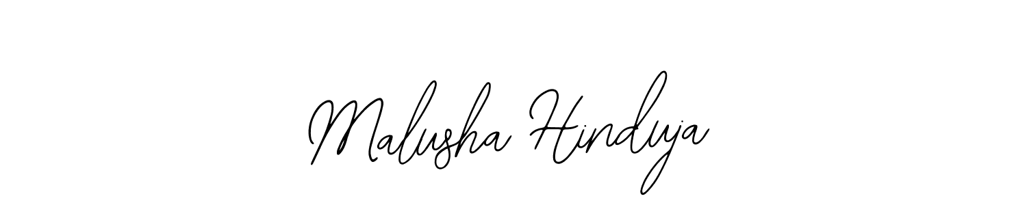 Also we have Malusha Hinduja name is the best signature style. Create professional handwritten signature collection using Bearetta-2O07w autograph style. Malusha Hinduja signature style 12 images and pictures png