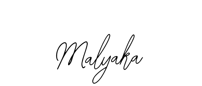 Use a signature maker to create a handwritten signature online. With this signature software, you can design (Bearetta-2O07w) your own signature for name Malyaka. Malyaka signature style 12 images and pictures png