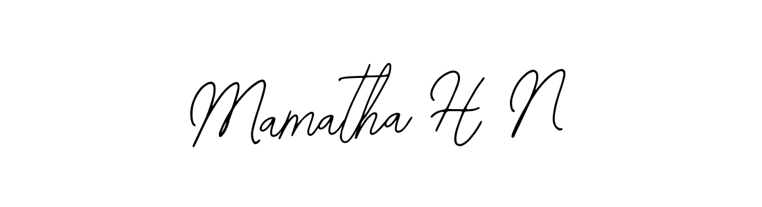 How to make Mamatha H N name signature. Use Bearetta-2O07w style for creating short signs online. This is the latest handwritten sign. Mamatha H N signature style 12 images and pictures png