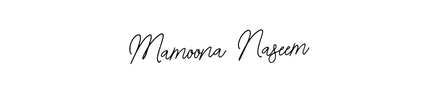 You should practise on your own different ways (Bearetta-2O07w) to write your name (Mamoona Naseem) in signature. don't let someone else do it for you. Mamoona Naseem signature style 12 images and pictures png