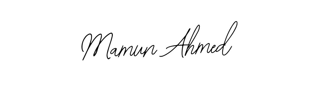 The best way (Bearetta-2O07w) to make a short signature is to pick only two or three words in your name. The name Mamun Ahmed include a total of six letters. For converting this name. Mamun Ahmed signature style 12 images and pictures png