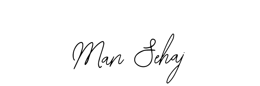 How to make Man Sehaj name signature. Use Bearetta-2O07w style for creating short signs online. This is the latest handwritten sign. Man Sehaj signature style 12 images and pictures png