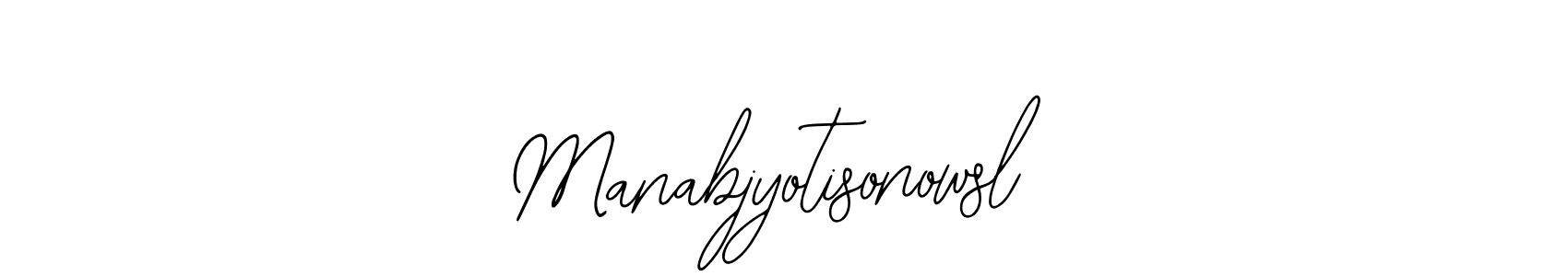 The best way (Bearetta-2O07w) to make a short signature is to pick only two or three words in your name. The name Manabjyotisonowsl include a total of six letters. For converting this name. Manabjyotisonowsl signature style 12 images and pictures png