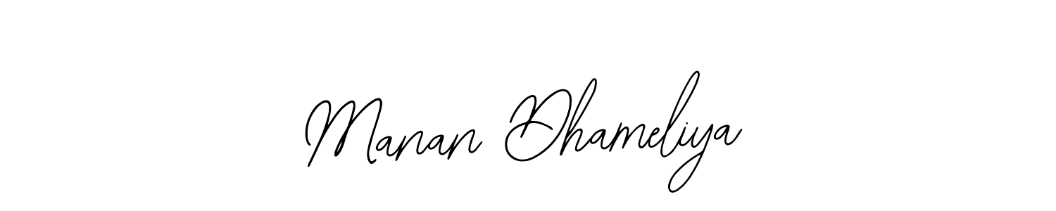 How to make Manan Dhameliya name signature. Use Bearetta-2O07w style for creating short signs online. This is the latest handwritten sign. Manan Dhameliya signature style 12 images and pictures png