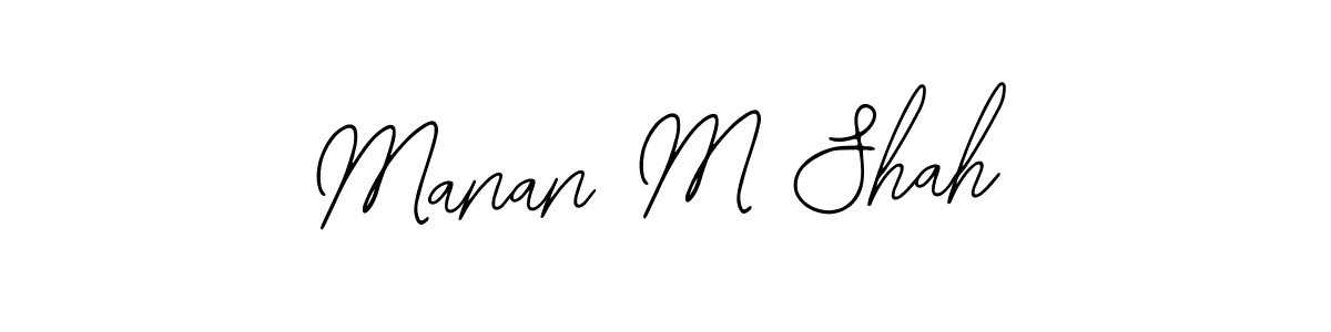 Use a signature maker to create a handwritten signature online. With this signature software, you can design (Bearetta-2O07w) your own signature for name Manan M Shah. Manan M Shah signature style 12 images and pictures png