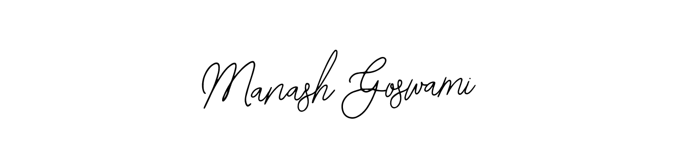 How to make Manash Goswami name signature. Use Bearetta-2O07w style for creating short signs online. This is the latest handwritten sign. Manash Goswami signature style 12 images and pictures png