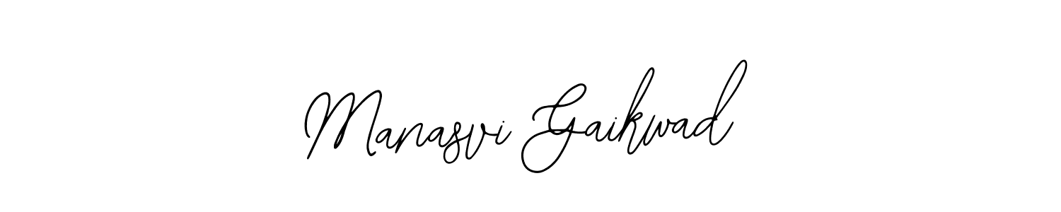 How to make Manasvi Gaikwad name signature. Use Bearetta-2O07w style for creating short signs online. This is the latest handwritten sign. Manasvi Gaikwad signature style 12 images and pictures png