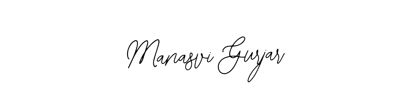 The best way (Bearetta-2O07w) to make a short signature is to pick only two or three words in your name. The name Manasvi Gurjar include a total of six letters. For converting this name. Manasvi Gurjar signature style 12 images and pictures png