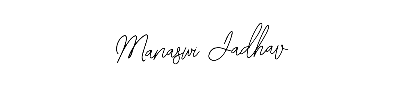 You should practise on your own different ways (Bearetta-2O07w) to write your name (Manaswi Jadhav) in signature. don't let someone else do it for you. Manaswi Jadhav signature style 12 images and pictures png