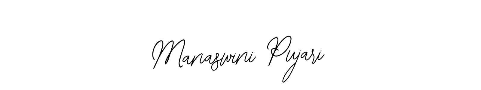 How to make Manaswini Pujari name signature. Use Bearetta-2O07w style for creating short signs online. This is the latest handwritten sign. Manaswini Pujari signature style 12 images and pictures png