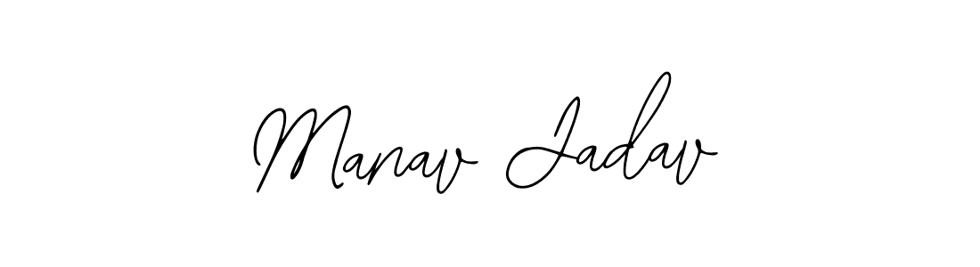 if you are searching for the best signature style for your name Manav Jadav. so please give up your signature search. here we have designed multiple signature styles  using Bearetta-2O07w. Manav Jadav signature style 12 images and pictures png