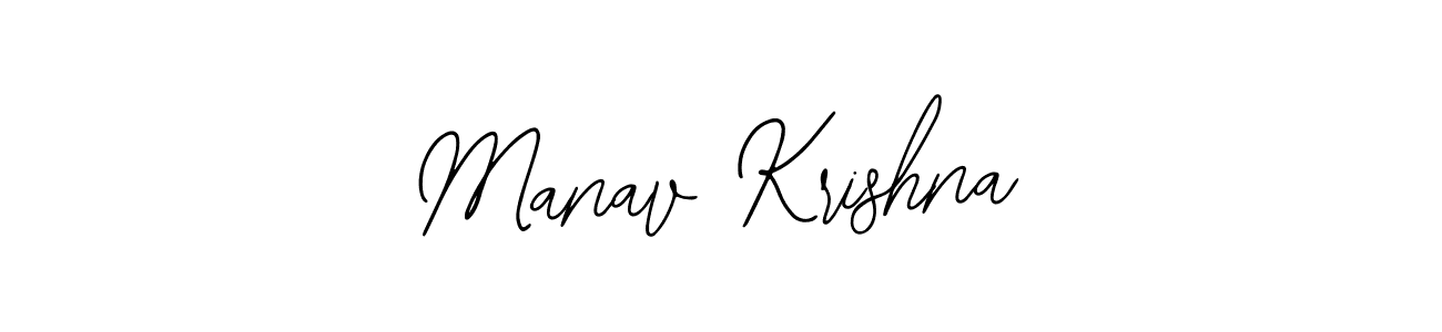 Use a signature maker to create a handwritten signature online. With this signature software, you can design (Bearetta-2O07w) your own signature for name Manav Krishna. Manav Krishna signature style 12 images and pictures png