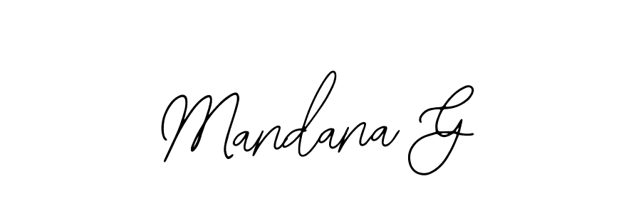 Use a signature maker to create a handwritten signature online. With this signature software, you can design (Bearetta-2O07w) your own signature for name Mandana G. Mandana G signature style 12 images and pictures png