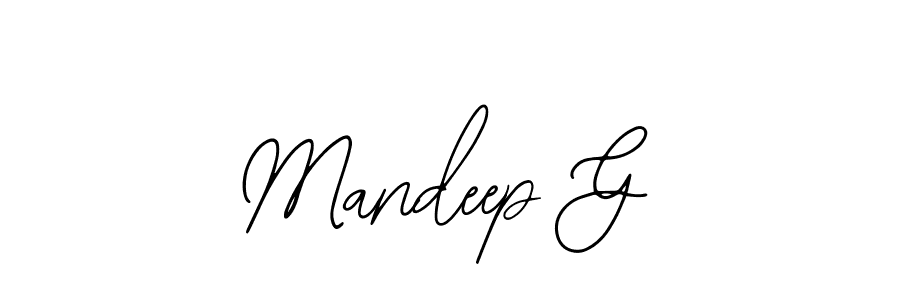 Also we have Mandeep G name is the best signature style. Create professional handwritten signature collection using Bearetta-2O07w autograph style. Mandeep G signature style 12 images and pictures png