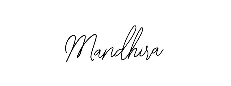 How to make Mandhira name signature. Use Bearetta-2O07w style for creating short signs online. This is the latest handwritten sign. Mandhira signature style 12 images and pictures png