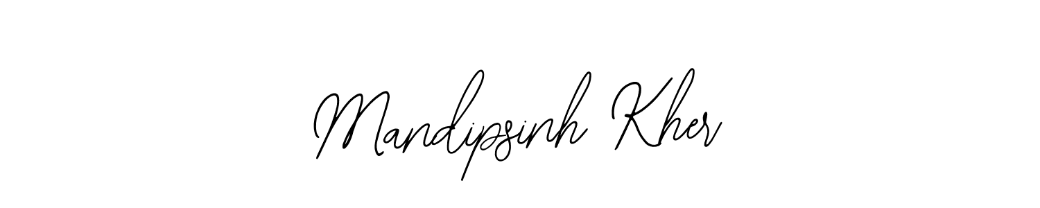 You should practise on your own different ways (Bearetta-2O07w) to write your name (Mandipsinh Kher) in signature. don't let someone else do it for you. Mandipsinh Kher signature style 12 images and pictures png