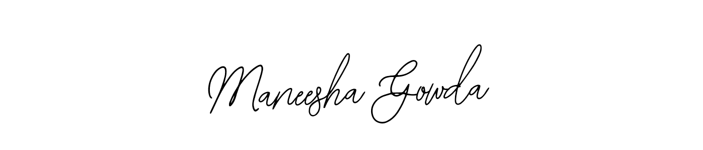 This is the best signature style for the Maneesha Gowda name. Also you like these signature font (Bearetta-2O07w). Mix name signature. Maneesha Gowda signature style 12 images and pictures png