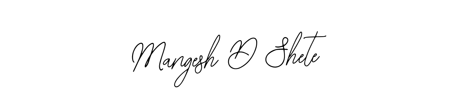 How to make Mangesh D Shete name signature. Use Bearetta-2O07w style for creating short signs online. This is the latest handwritten sign. Mangesh D Shete signature style 12 images and pictures png