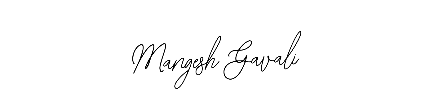 How to make Mangesh Gavali name signature. Use Bearetta-2O07w style for creating short signs online. This is the latest handwritten sign. Mangesh Gavali signature style 12 images and pictures png