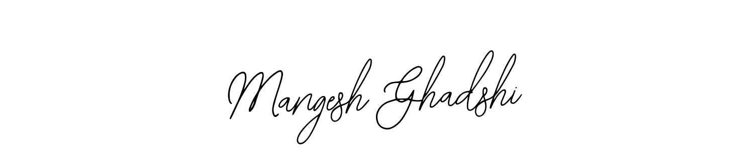 You should practise on your own different ways (Bearetta-2O07w) to write your name (Mangesh Ghadshi) in signature. don't let someone else do it for you. Mangesh Ghadshi signature style 12 images and pictures png