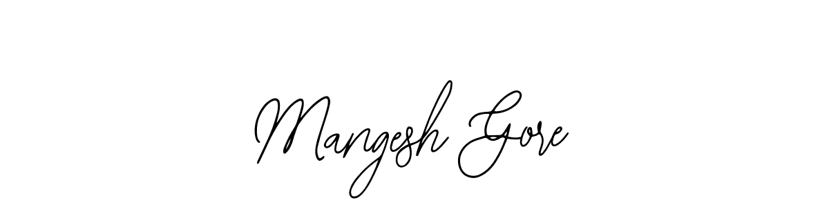 How to make Mangesh Gore name signature. Use Bearetta-2O07w style for creating short signs online. This is the latest handwritten sign. Mangesh Gore signature style 12 images and pictures png