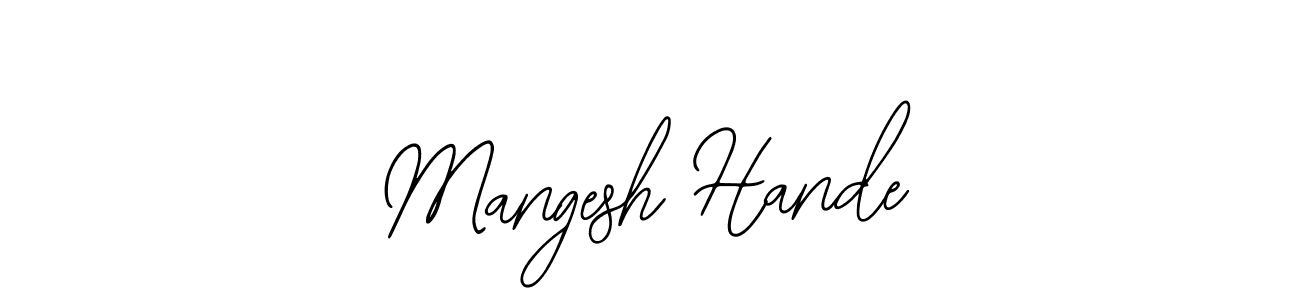 The best way (Bearetta-2O07w) to make a short signature is to pick only two or three words in your name. The name Mangesh Hande include a total of six letters. For converting this name. Mangesh Hande signature style 12 images and pictures png