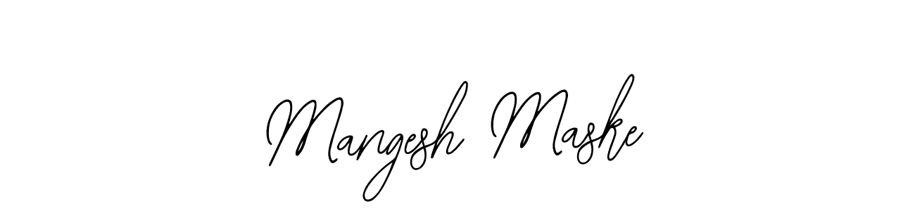 Bearetta-2O07w is a professional signature style that is perfect for those who want to add a touch of class to their signature. It is also a great choice for those who want to make their signature more unique. Get Mangesh Maske name to fancy signature for free. Mangesh Maske signature style 12 images and pictures png