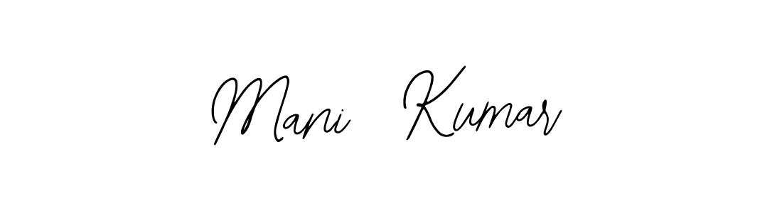 You should practise on your own different ways (Bearetta-2O07w) to write your name (Mani  Kumar) in signature. don't let someone else do it for you. Mani  Kumar signature style 12 images and pictures png