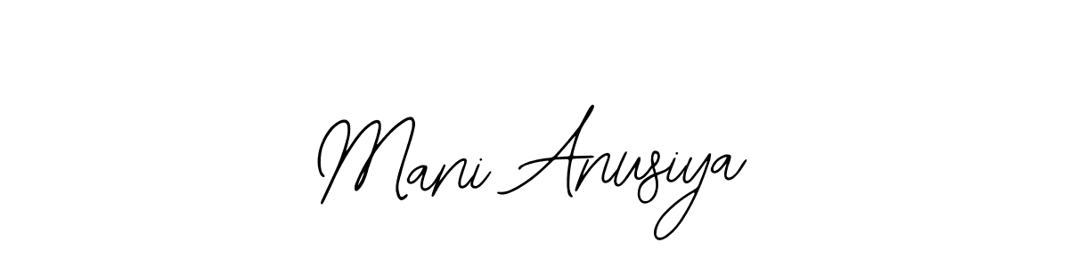 Use a signature maker to create a handwritten signature online. With this signature software, you can design (Bearetta-2O07w) your own signature for name Mani Anusiya. Mani Anusiya signature style 12 images and pictures png
