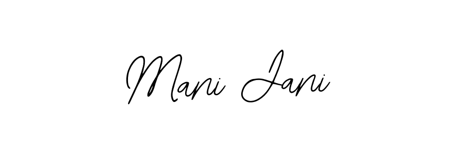 Use a signature maker to create a handwritten signature online. With this signature software, you can design (Bearetta-2O07w) your own signature for name Mani Jani. Mani Jani signature style 12 images and pictures png