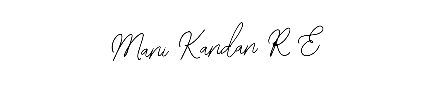 How to make Mani Kandan R E name signature. Use Bearetta-2O07w style for creating short signs online. This is the latest handwritten sign. Mani Kandan R E signature style 12 images and pictures png