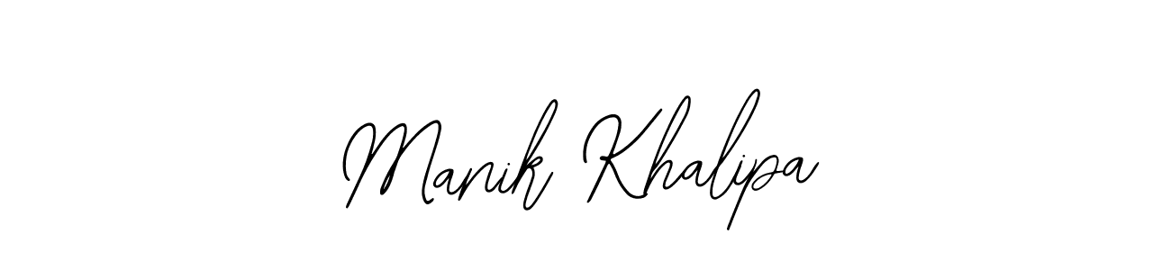 You should practise on your own different ways (Bearetta-2O07w) to write your name (Manik Khalipa) in signature. don't let someone else do it for you. Manik Khalipa signature style 12 images and pictures png