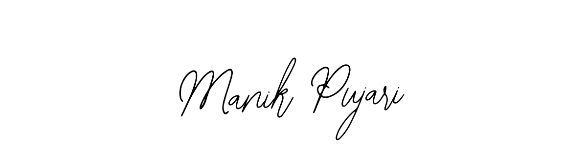 if you are searching for the best signature style for your name Manik Pujari. so please give up your signature search. here we have designed multiple signature styles  using Bearetta-2O07w. Manik Pujari signature style 12 images and pictures png