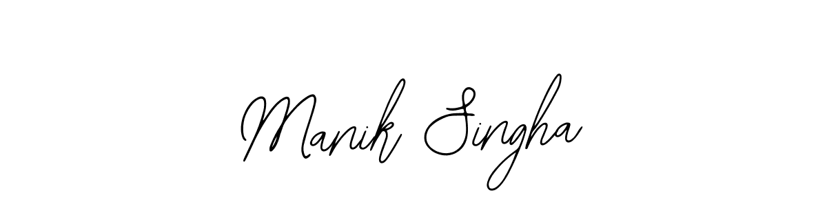 You should practise on your own different ways (Bearetta-2O07w) to write your name (Manik Singha) in signature. don't let someone else do it for you. Manik Singha signature style 12 images and pictures png