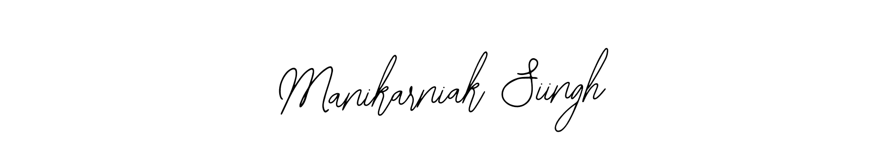 This is the best signature style for the Manikarniak Siingh name. Also you like these signature font (Bearetta-2O07w). Mix name signature. Manikarniak Siingh signature style 12 images and pictures png