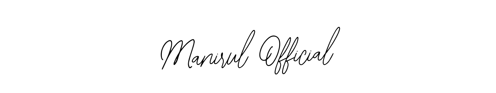 Use a signature maker to create a handwritten signature online. With this signature software, you can design (Bearetta-2O07w) your own signature for name Manirul Official. Manirul Official signature style 12 images and pictures png