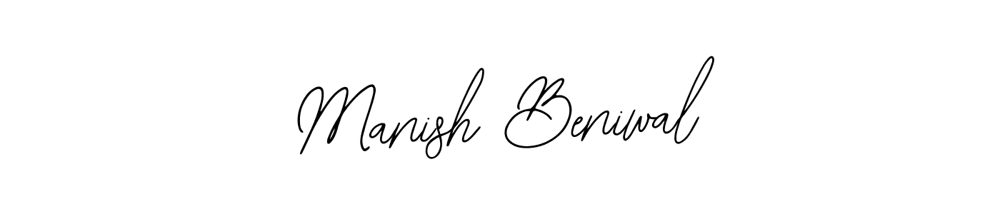 You should practise on your own different ways (Bearetta-2O07w) to write your name (Manish Beniwal) in signature. don't let someone else do it for you. Manish Beniwal signature style 12 images and pictures png