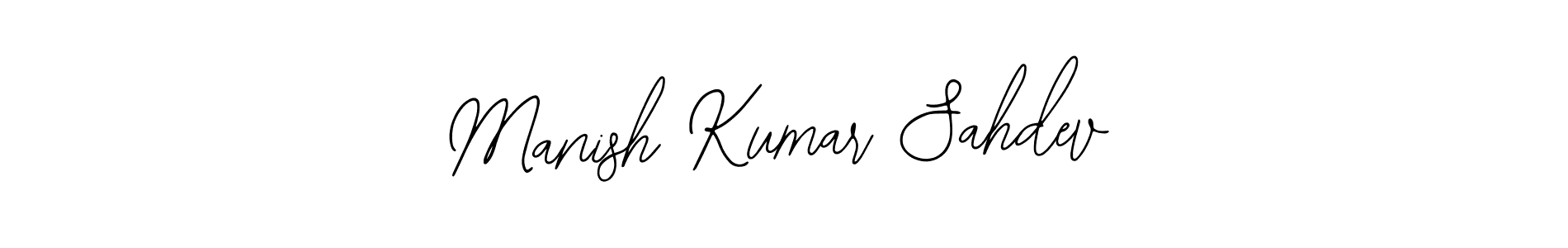 How to make Manish Kumar Sahdev name signature. Use Bearetta-2O07w style for creating short signs online. This is the latest handwritten sign. Manish Kumar Sahdev signature style 12 images and pictures png