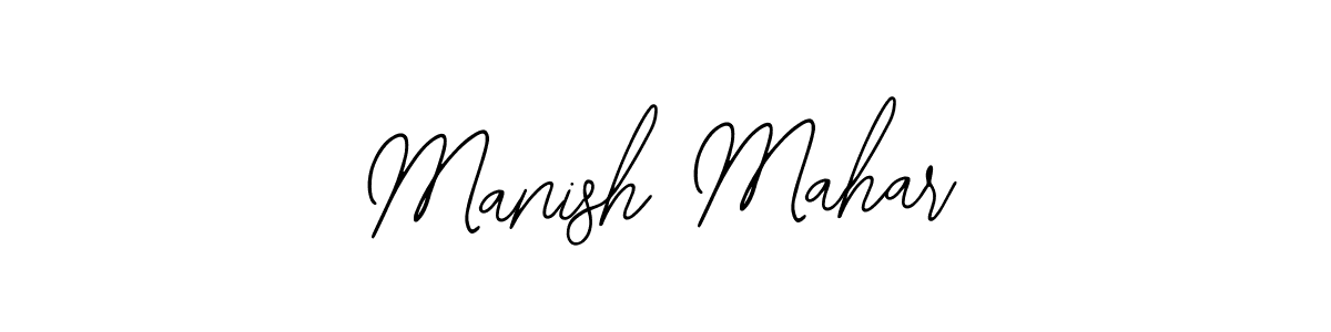 How to make Manish Mahar name signature. Use Bearetta-2O07w style for creating short signs online. This is the latest handwritten sign. Manish Mahar signature style 12 images and pictures png