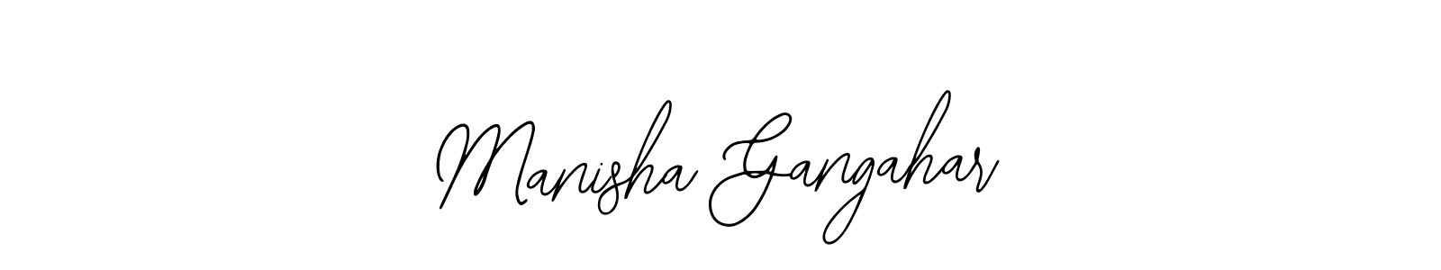 You should practise on your own different ways (Bearetta-2O07w) to write your name (Manisha Gangahar) in signature. don't let someone else do it for you. Manisha Gangahar signature style 12 images and pictures png