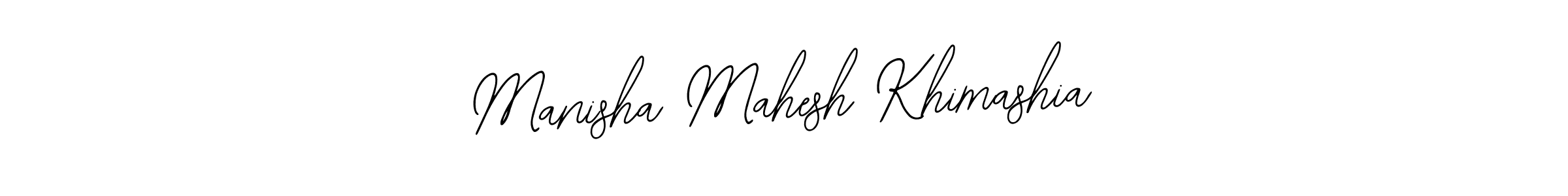 The best way (Bearetta-2O07w) to make a short signature is to pick only two or three words in your name. The name Manisha Mahesh Khimashia include a total of six letters. For converting this name. Manisha Mahesh Khimashia signature style 12 images and pictures png