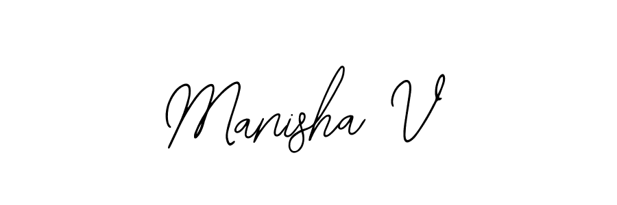 Use a signature maker to create a handwritten signature online. With this signature software, you can design (Bearetta-2O07w) your own signature for name Manisha V. Manisha V signature style 12 images and pictures png