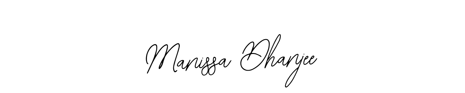 Bearetta-2O07w is a professional signature style that is perfect for those who want to add a touch of class to their signature. It is also a great choice for those who want to make their signature more unique. Get Manissa Dhanjee name to fancy signature for free. Manissa Dhanjee signature style 12 images and pictures png