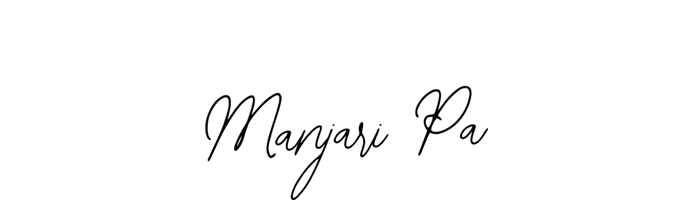 How to make Manjari Pa name signature. Use Bearetta-2O07w style for creating short signs online. This is the latest handwritten sign. Manjari Pa signature style 12 images and pictures png