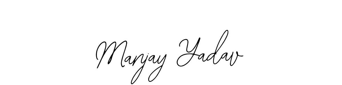 The best way (Bearetta-2O07w) to make a short signature is to pick only two or three words in your name. The name Manjay Yadav include a total of six letters. For converting this name. Manjay Yadav signature style 12 images and pictures png