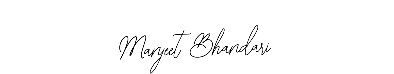 How to make Manjeet Bhandari name signature. Use Bearetta-2O07w style for creating short signs online. This is the latest handwritten sign. Manjeet Bhandari signature style 12 images and pictures png