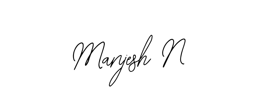 if you are searching for the best signature style for your name Manjesh N. so please give up your signature search. here we have designed multiple signature styles  using Bearetta-2O07w. Manjesh N signature style 12 images and pictures png