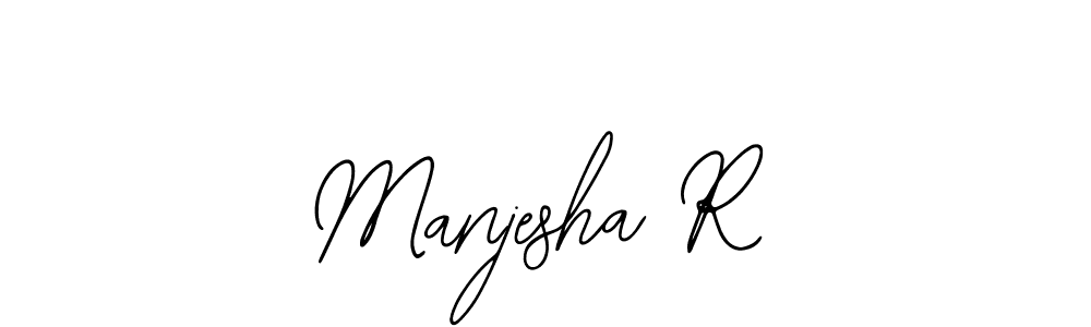 You should practise on your own different ways (Bearetta-2O07w) to write your name (Manjesha R) in signature. don't let someone else do it for you. Manjesha R signature style 12 images and pictures png