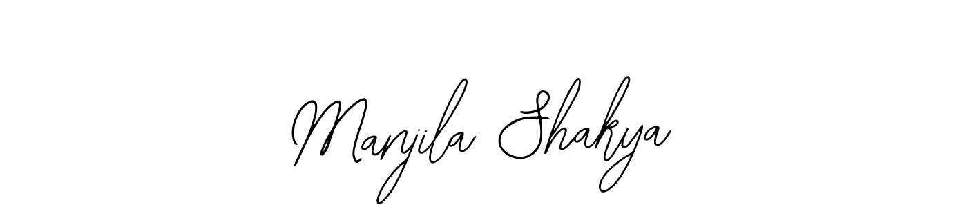 You should practise on your own different ways (Bearetta-2O07w) to write your name (Manjila Shakya) in signature. don't let someone else do it for you. Manjila Shakya signature style 12 images and pictures png